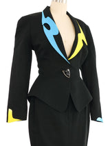 1980 Thierry Mugler Primary Color Trimmed Skirt Suit Suit arcadeshops.com