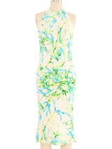 2000 Gianni Versace Bamboo Print Halter Dress Dress arcadeshops.com