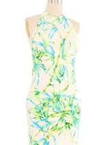 2000 Gianni Versace Bamboo Print Halter Dress Dress arcadeshops.com