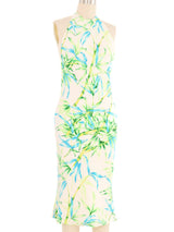 2000 Gianni Versace Bamboo Print Halter Dress Dress arcadeshops.com