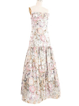 Arnold Scaasi Metallic Drop Waist Gown Dress arcadeshops.com