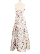 Arnold Scaasi Metallic Drop Waist Gown Dress arcadeshops.com