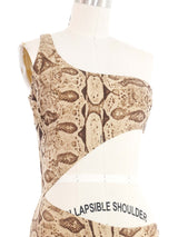 2000 Gucci Snakeskin Printed Swimsuit