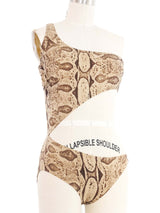 2000 Gucci Snakeskin Printed Swimsuit