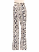 2000 Gucci Snake Printed Leather Trousers