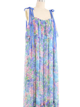 1970s Christian Dior Floral Silk Chiffon Dress Dress arcadeshops.com