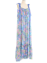 1970s Christian Dior Floral Silk Chiffon Dress Dress arcadeshops.com