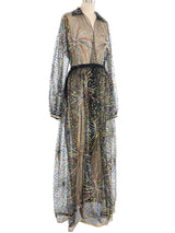 1980 Halston Fireworks Sequin Net Coat Jacket arcadeshops.com