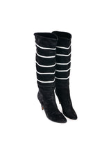 Casadei Black Suede Rhinestone Boots, 6 Accessory arcadeshops.com