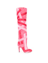 2017 Chanel Ribbon Wrapped Knee High Boots, 35.5 Accessory arcadeshops.com