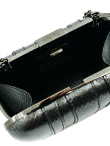 Gucci Gunmetal Snakeskin Box Clutch Accessory arcadeshops.com