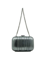 Gucci Gunmetal Snakeskin Box Clutch Accessory arcadeshops.com