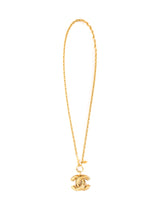 Chanel Quilted Logo Pendant Necklace Jewelry arcadeshops.com