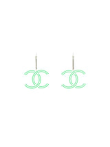 Chanel Acrylic Logo Drop Earrings Jewelry arcadeshops.com