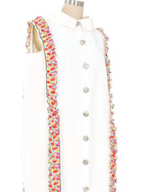 2016 Chanel Printed Ruffle Sleeveless Shirt Dress Dress arcadeshops.com
