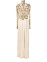 Bob Mackie Fully Beaded Illusion Bodice Gown Dress arcadeshops.com