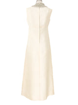 Crystal Collar Ivory Silk Gown Dress arcadeshops.com