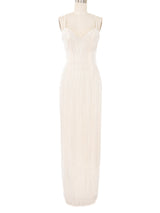Stephen Yearick Beaded Gown and Fringed Jacket Ensemble Dress arcadeshops.com