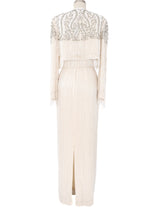 Stephen Yearick Beaded Gown and Fringed Jacket Ensemble Dress arcadeshops.com