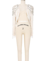 Stephen Yearick Beaded Gown and Fringed Jacket Ensemble Dress arcadeshops.com