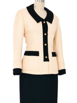 1993 Chanel Black and White Boucle Skirt Suit Suit arcadeshops.com