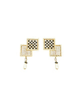 Valentino Rhinestone Accented Pearl Drop Earrings Jewelry arcadeshops.com