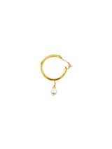 1993 Chanel Pearl Drop Hoop Earrings Jewelry arcadeshops.com