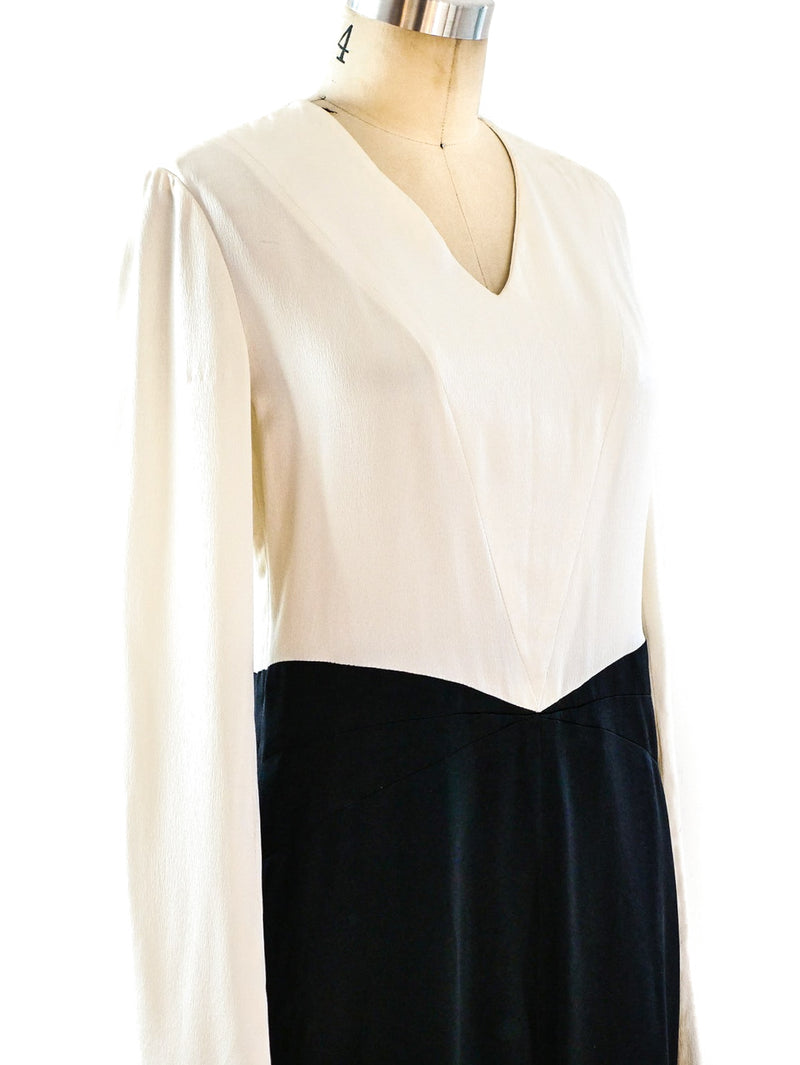 Chanel Black and White Satin Dress Dress arcadeshops.com