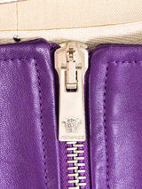 2023 Versace Purple Leather Fringe Dress Dress arcadeshops.com