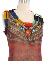 1994 Jean Paul Gaultier Shisha Mirror Embroidery Print Mesh Top