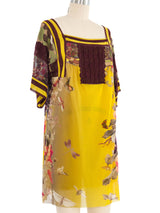 Jean Paul Gaultier Butterfly Printed Mesh Mini Dress