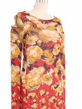 Jean Paul Gaultier Soleil Floral Cold Shoulder Dress