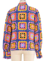 1970s Valentino Crochet Printed Skirt Ensemble Suit arcadeshops.com