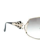 Courreges Architectural Metal Frame Sunglasses