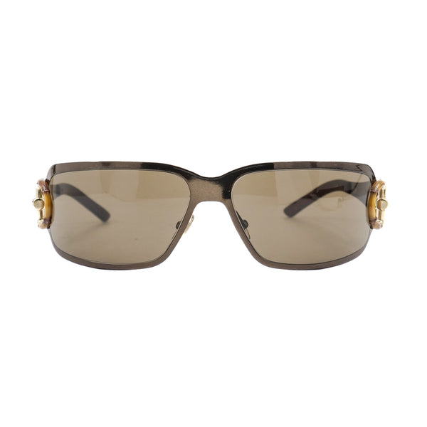 Gucci Bamboo Accented Wraparound Sunglasses