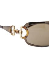 Gucci Bamboo Accented Wraparound Sunglasses