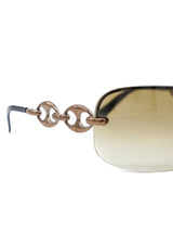 Gucci Chain Accented Wraparound Sunglasses