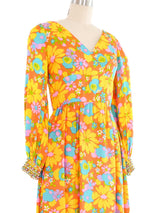 Malcolm Starr Embellished Cuff Floral Maxi Dress Dress arcadeshops.com