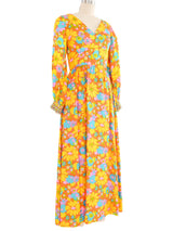 Malcolm Starr Embellished Cuff Floral Maxi Dress Dress arcadeshops.com