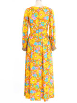 Malcolm Starr Embellished Cuff Floral Maxi Dress Dress arcadeshops.com