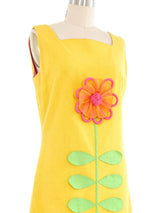 1960's Flower Applique Shift Dress Dress arcadeshops.com