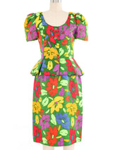 Oscar de la Renta Floral Skirt Suit Suit arcadeshops.com