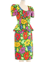 Oscar de la Renta Floral Skirt Suit Suit arcadeshops.com