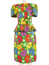 Oscar de la Renta Floral Skirt Suit Suit arcadeshops.com