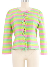 Oscar de la Renta Ribbon Striped Jacket Jacket arcadeshops.com