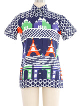 Lanvin Landmark Printed Short Sleeve Top Top arcadeshops.com