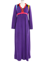 1970s Colorblock Jersey Lace Front Dress Dress arcadeshops.com