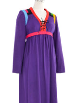 1970s Colorblock Jersey Lace Front Dress Dress arcadeshops.com