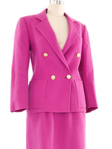 Yves Saint Laurent Orchid Wool Skirt Suit Suit arcadeshops.com