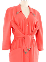 Thierry Mugler Chrome Hardware Coral Dress Suit arcadeshops.com